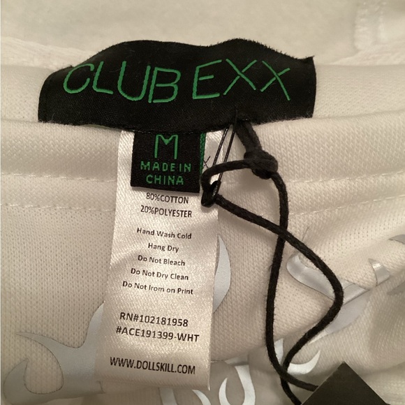 NWT Dolls Kill Mark of The Beast Cropped Chain Hoodie - Picture 4 of 8